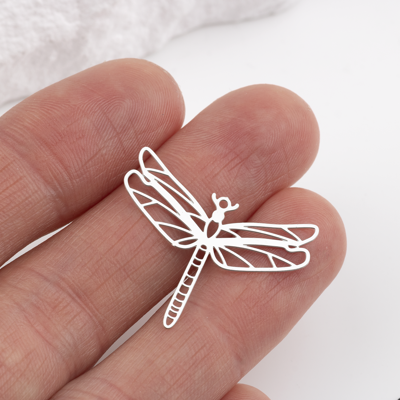 10 x Stainless Steel Filigree Dragonfly Charms, 24x30mm