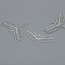 10 x Stainless Steel Filigree Dragonfly Charms, 24x30mm