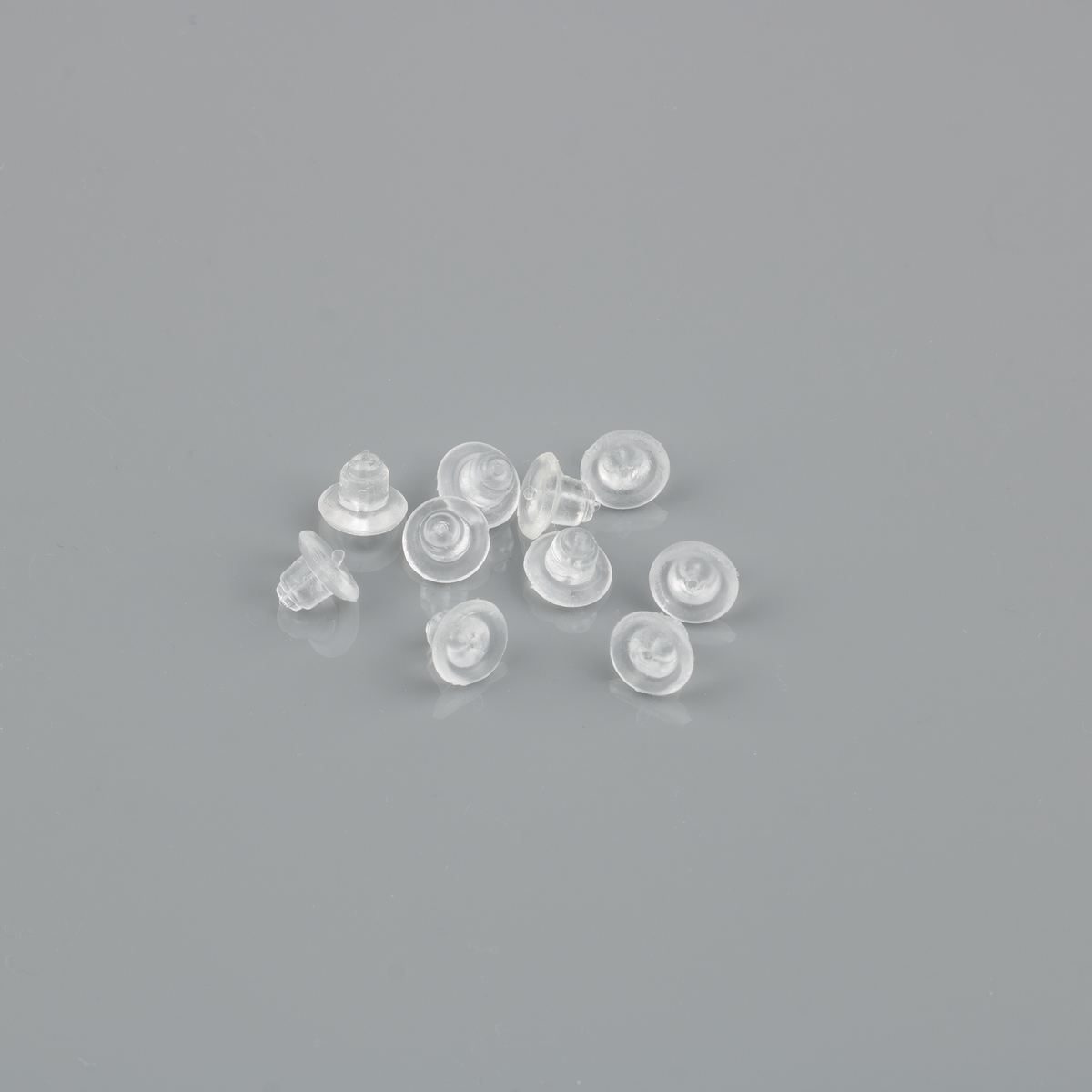 100 x Clear Plastic Ear Nuts