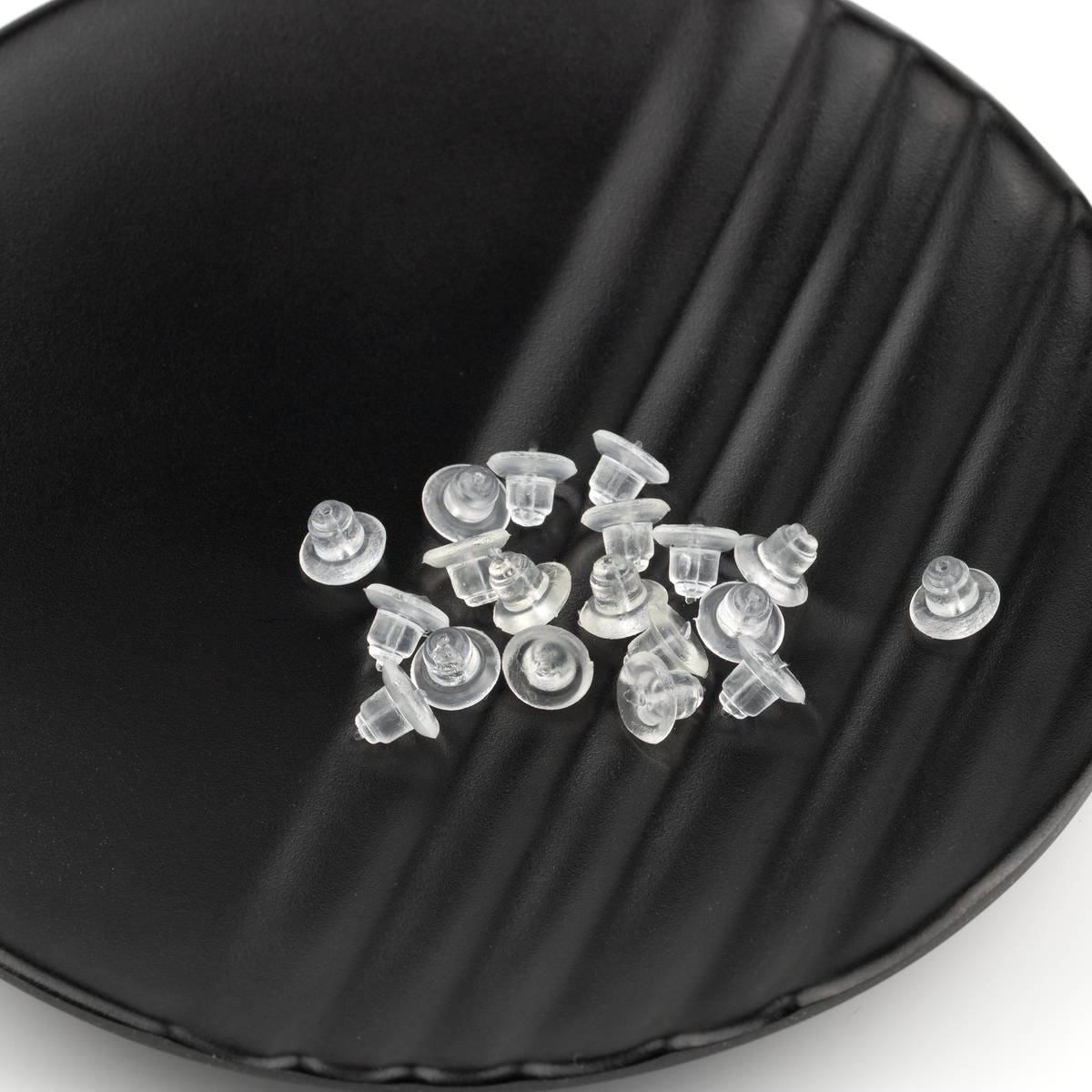 100 x Clear Plastic Ear Nuts