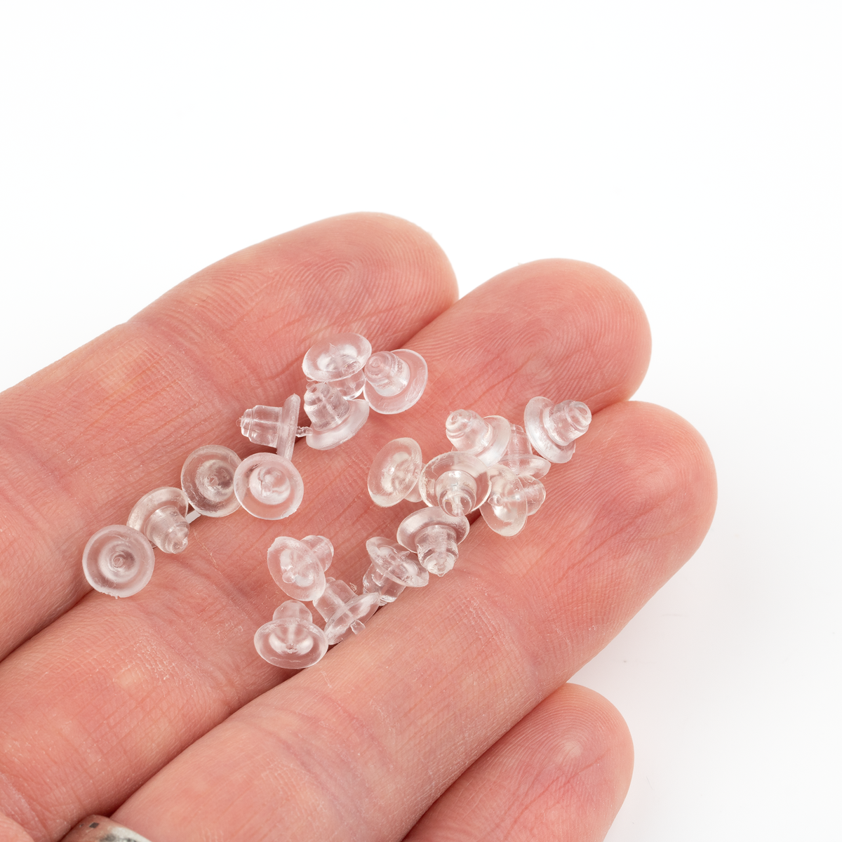 100 x Clear Plastic Ear Nuts