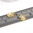 18K Gold Plated Scallop Shell Charm with CZ and Pearl, 16x11mm