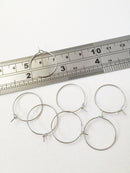 100 x Stainless Steel Beadable Earring Hoops, 15/20/25/30/35/40mm