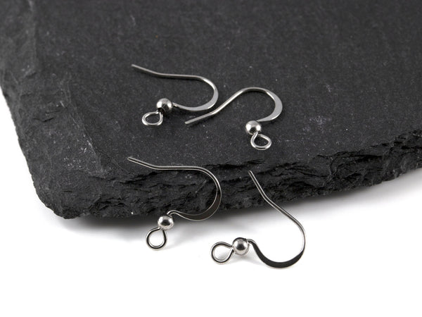 100 pairs x Stainless Steel Flattened Fish Hook Earring Wire (2389)