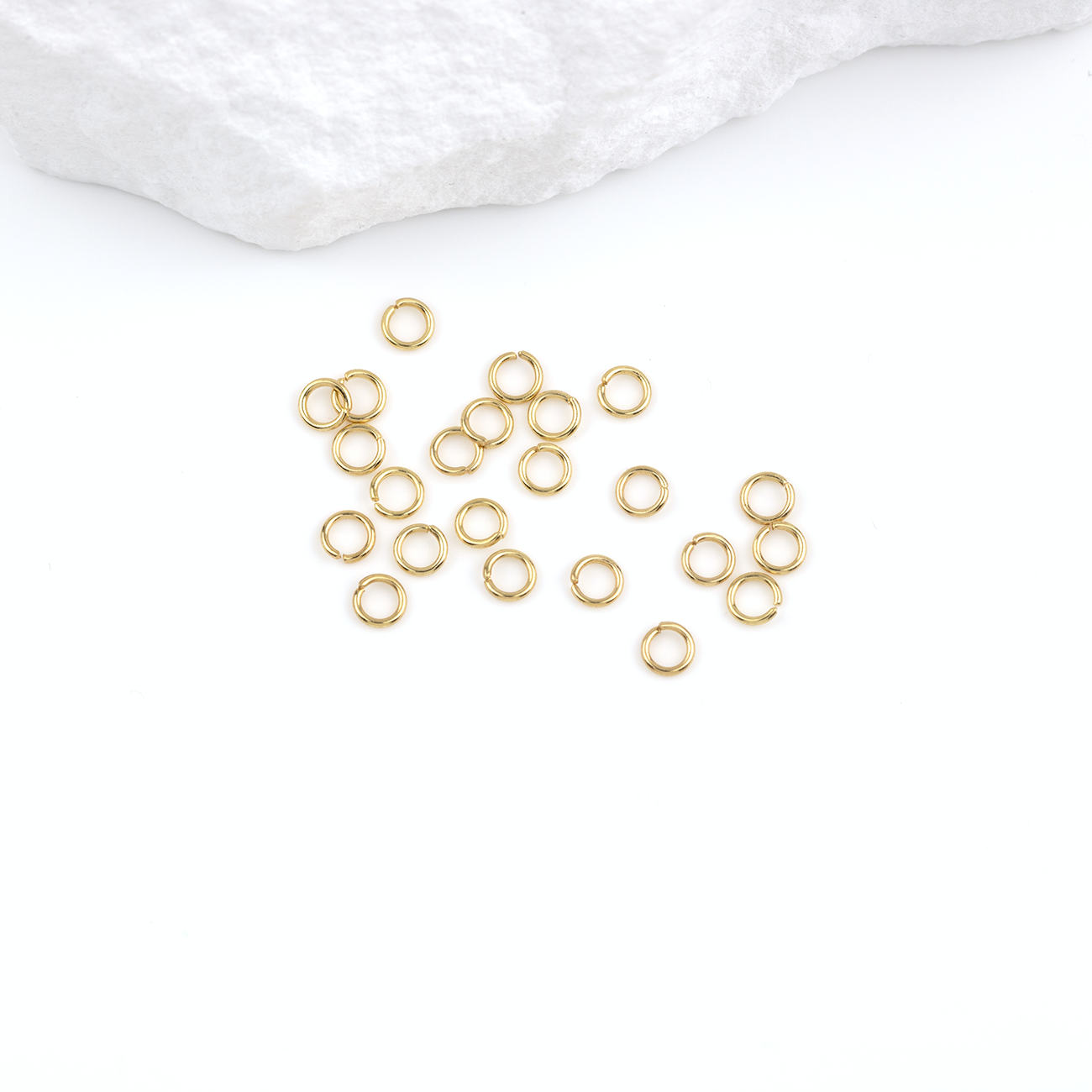 100 x 3.5x0.6mm 18K Gold Plated Stainless Steel Jump Rings
