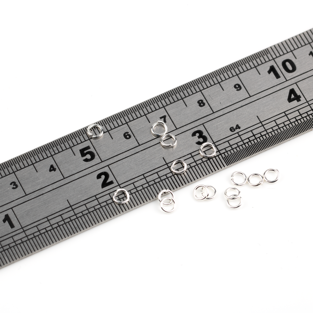 100 x 925 Silver Plated Steel Jump Rings, 4x0.7mm