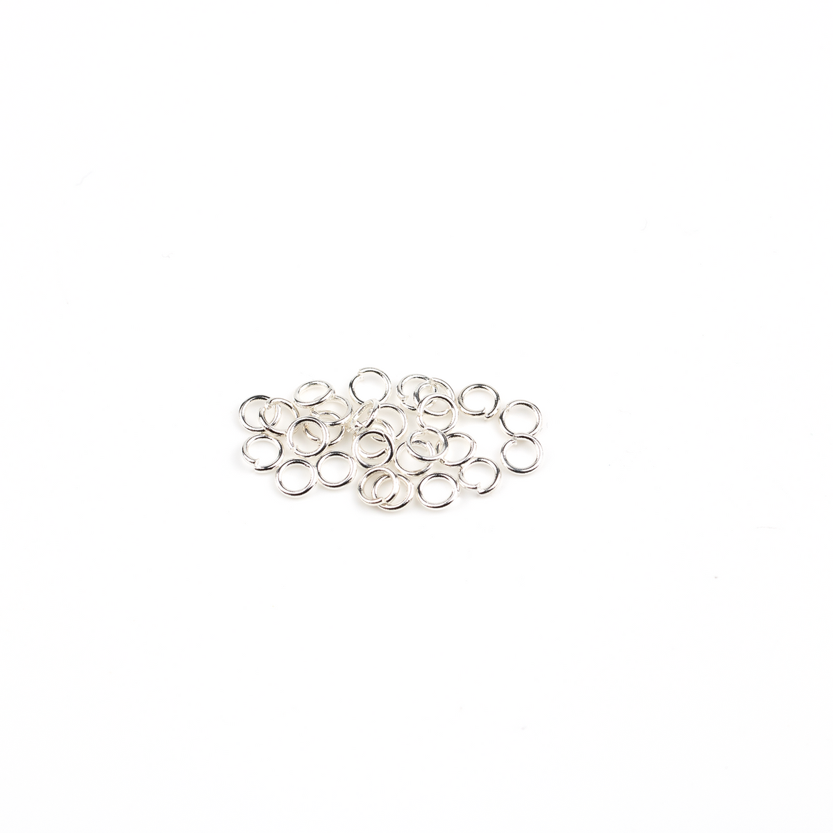 100 x 925 Silver Plated Steel Jump Rings, 4x0.7mm