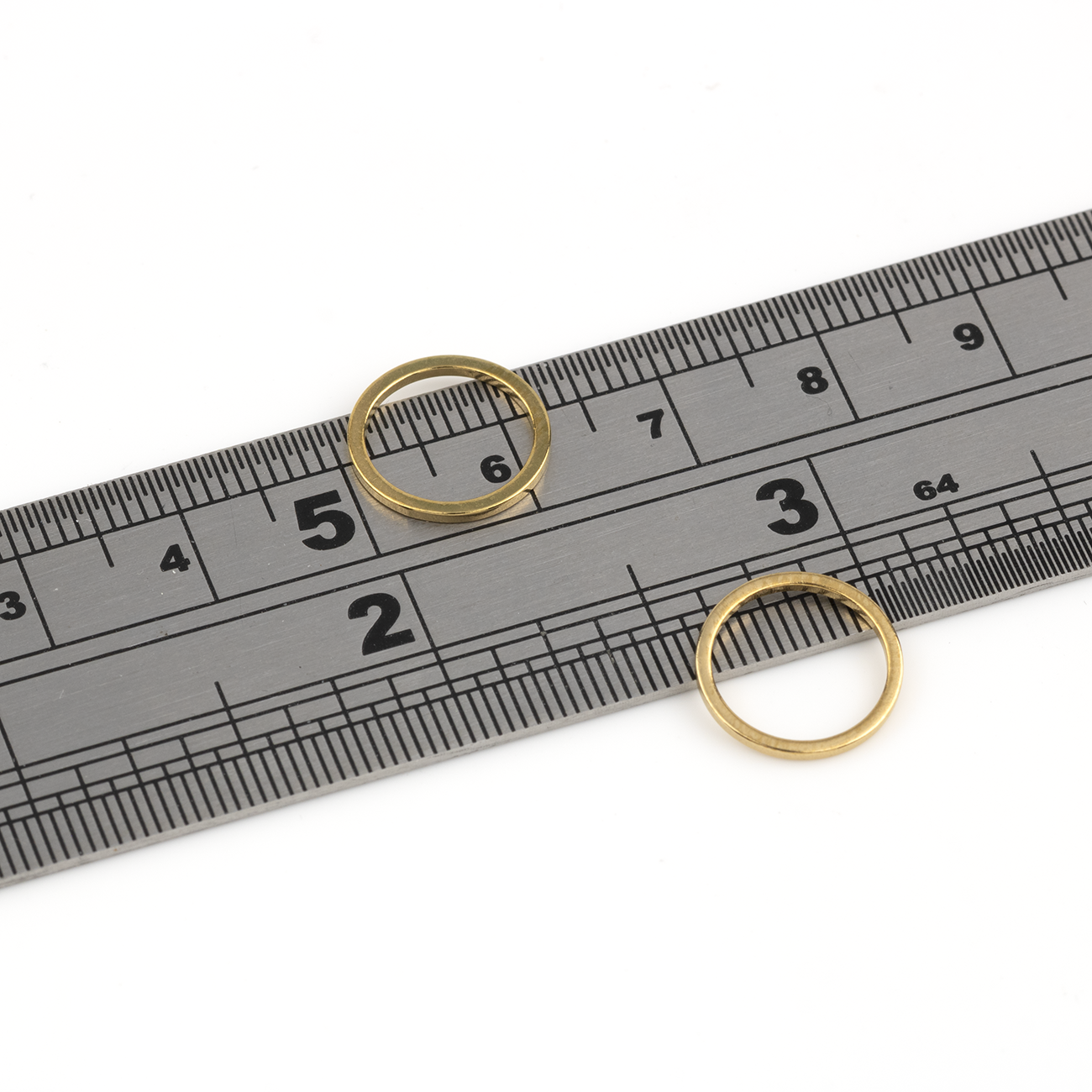 10 x 18K Gold Plated Steel Round Links, 12mm