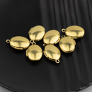 5 x Oval Brass Locket Charms, 16x11mm