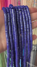 1 strand x 6mm Deep Indigo Polymer Clay Beads with Silver Shimmer
