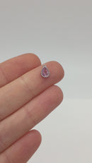 1 x Rhodium Plated Pink Cubic Zirconia Teardrop Charm, 5x8mm