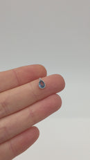 1 x Rhodium Plated Light Blue Cubic Zirconia Teardrop Charm, 5x8mm (3888)
