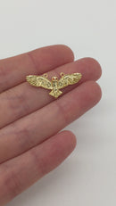 1 x 18K Gold Plated Detailed Celestial Owl Pendant with 2 Loops, 29.5x13.5mm (4057)