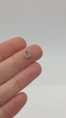 1 x Rhodium Plated Citrine Cubic Zirconia Teardrop Charm, 5x8mm