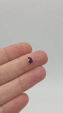 1 x Rhodium Plated Amber Cubic Zirconia Teardrop Charm, 5x8mm