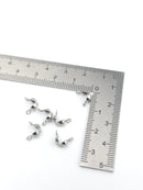 50 x Stainless Steel Clamshell Bead Tips, 7x4mm (3991)