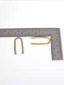 8 x Raw Brass Textured Slim Arch Links, 27x13mm (C0502)