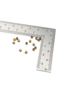 50 x Tiny Raw Brass Smooth Cube Spacer Bead, 2x2mm (3987)