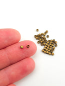 50 x Tiny Raw Brass Smooth Cube Spacer Bead, 2x2mm (3987)