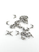 50 x Stainless Steel Clamshell Bead Tips, 7x4mm (3991)