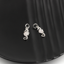 2 x Platinum Plated CZ Seahorse Charms, 16x6mm