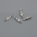2 x Platinum Plated CZ Seahorse Charms, 16x6mm
