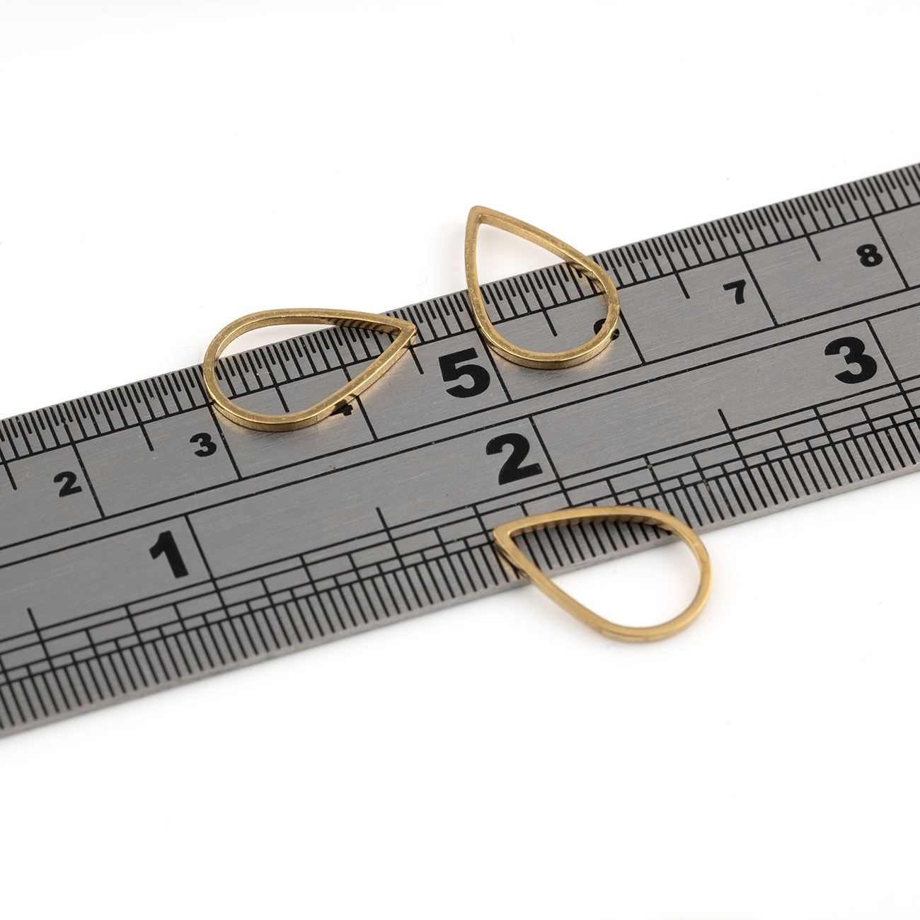 10 x 18K Gold Plated Steel Teardrop Links, 16x10mm