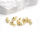 2 x Tiny 18K Gold Plated Bee Charms, 9x7mm
