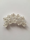 10 x Silver Plated Cherry Blossom Flower Bead Caps, 12mm (1700)