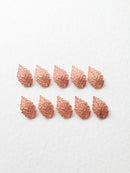 10 x Rose Gold Leaf Charms, 17x10mm (0710)