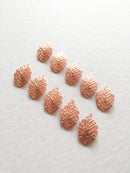 10 x Rose Gold Leaf Charms, 17x10mm (0710)