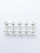 10 x Silver Plated Flower Bead Caps, 13x7mm (0688)