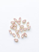 24 x 5x10mm Marquise Cut Pink Opal Rhinestones in Gold Tone Sew-on Setting (0761)