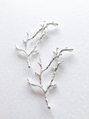 2 x Silver Plated Tree Branch Embellishment, 56x27mm (0655)