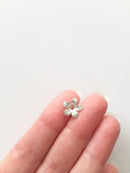 10 x Silver Plated Tiny Flower Bead Caps, 11mm (1528)