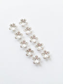 10 x Silver Plated Tiny Flower Bead Caps, 11mm (1528)