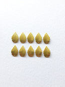 10 x Gold Tone Textured Brass Leaf Charms, 10x17mm (0227)