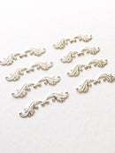 10 x Silver Plated Ornate Filigree Stampings, 30mm Filigree Wraps (1528)