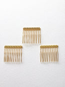 6 x Medium Size Gold Wire Hair Combs, 35x48mm