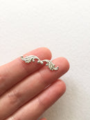 10 x Silver Plated Ornate Filigree Stampings, 30mm Filigree Wraps (1528)