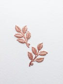 4 x Rose Gold Plated Rose Leaf Branch Charms, 50x32mm (C2)