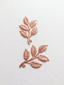 4 x Rose Gold Plated Rose Leaf Branch Charms, 50x32mm (C2)