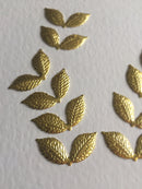 10 x Gold Metal Double Leaf Stampings, 27x15mm (3236)