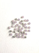 48 x Pink Opal Glass Rhinestones in Silver Sew-on Setting, 4mm or 5mm