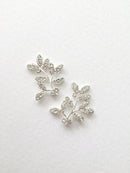 2 x Silver Leaf Branches with Diamante Rhinestone Crystal Tree Branch, 32x30mm (D5)