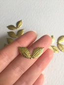 10 x Gold Metal Double Leaf Stampings, 27x15mm (3236)