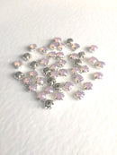 48 x Pink Opal Glass Rhinestones in Silver Sew-on Setting, 4mm or 5mm