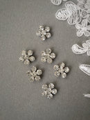 6 x Diamante Flower Cabochons, 11mm (0493,0494)