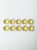 10 x Gold Flower Bead Caps, 17mm (E2)