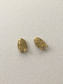 1 pair x Ornate Raw Brass Bead Caps for Flat Oval Beads, 14x9mm (0567)